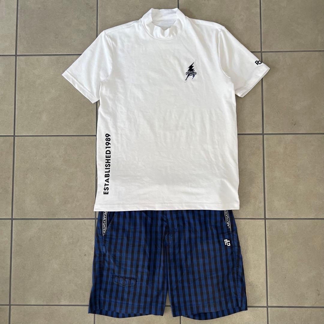 パーリーゲイツ　セットアップ　上下　ゴルフ　メンズ　モックネック　ショートパンツ