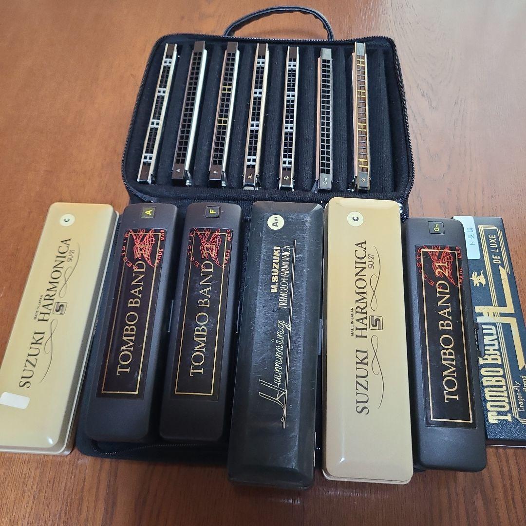 ハーモニカセット TOMBO BAND 21 & SUZUKI　まとめ売り7台
