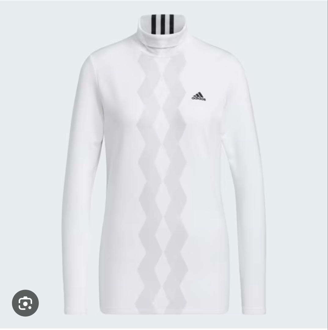 新品✨アディダスゴルフ　上下　タートルネックシャツ　裏起毛スカート　白　黒　Ｓ