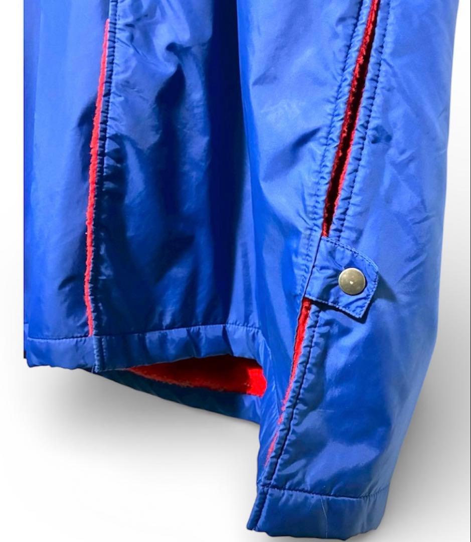 90s adidas ベンチコート ビッグトレフォイル 裏ボア 青 L相当