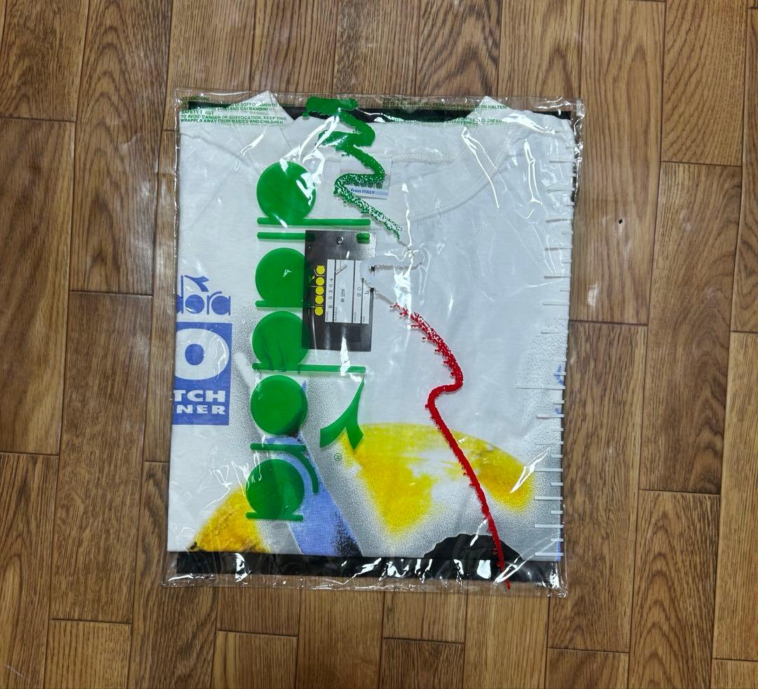 90s Diadora バッジョ Tシャツ L デッドストック 激レア