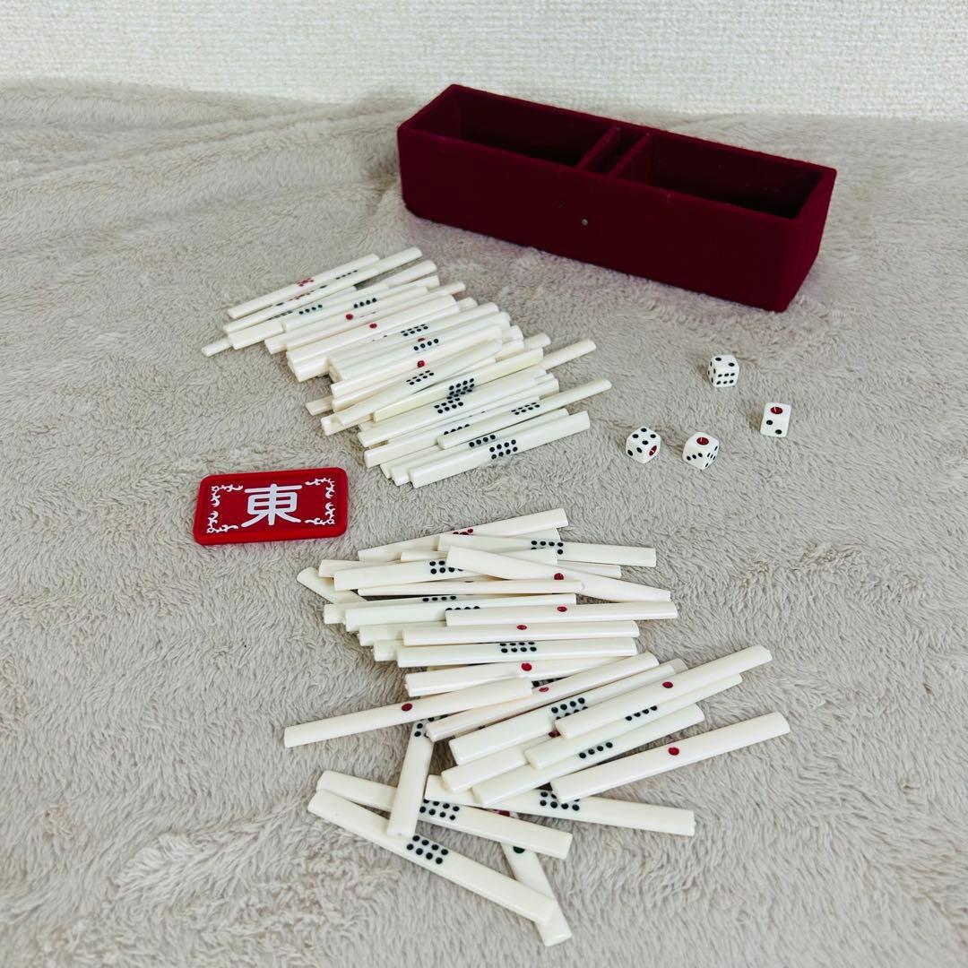 【ほぼ未使用】ミズノ丸一麻雀牌　金文字花牌　昭和レトロ　高級牌　背黄