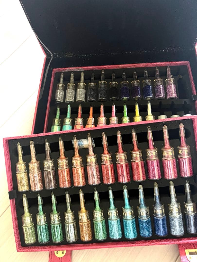 ボディージュエリー　グリッターセット ピンク クロコダイル風 メイクボックス入り