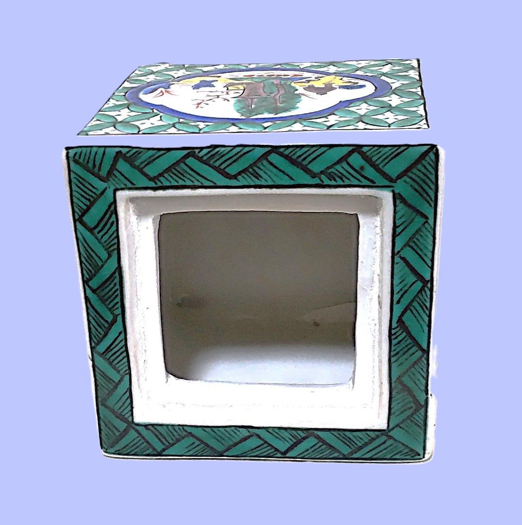 香炉　九谷焼　工芸品　九谷祥月　共箱