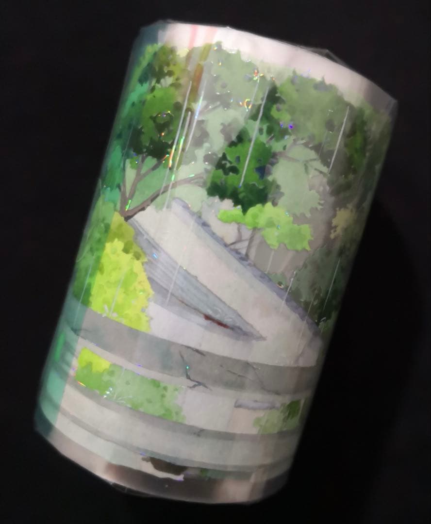 【8716】海外　マステ　3/5/巻売り　貝殻光マスキングテープ　雨　公園　道路