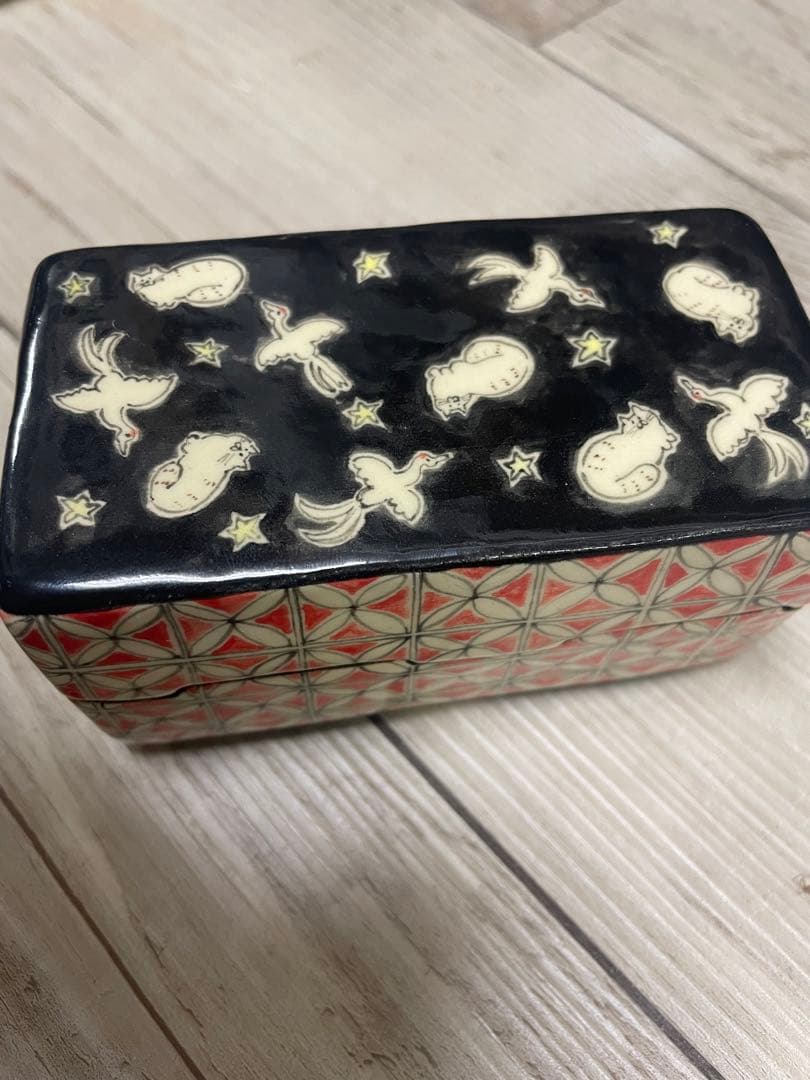 ナスミドリ　希少　陶箱　蓋物　値引き不可