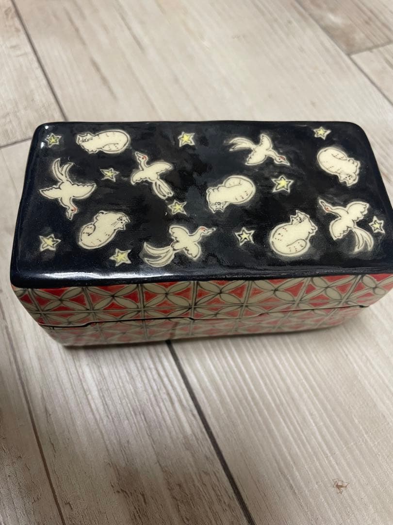 ナスミドリ　希少　陶箱　蓋物　値引き不可