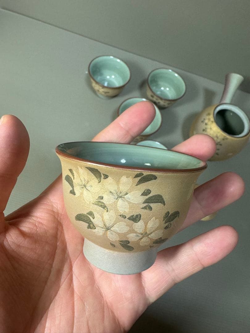 2291 有田焼　雲錦かすみ　茶器セット　急須1客　湯呑5客　未使用