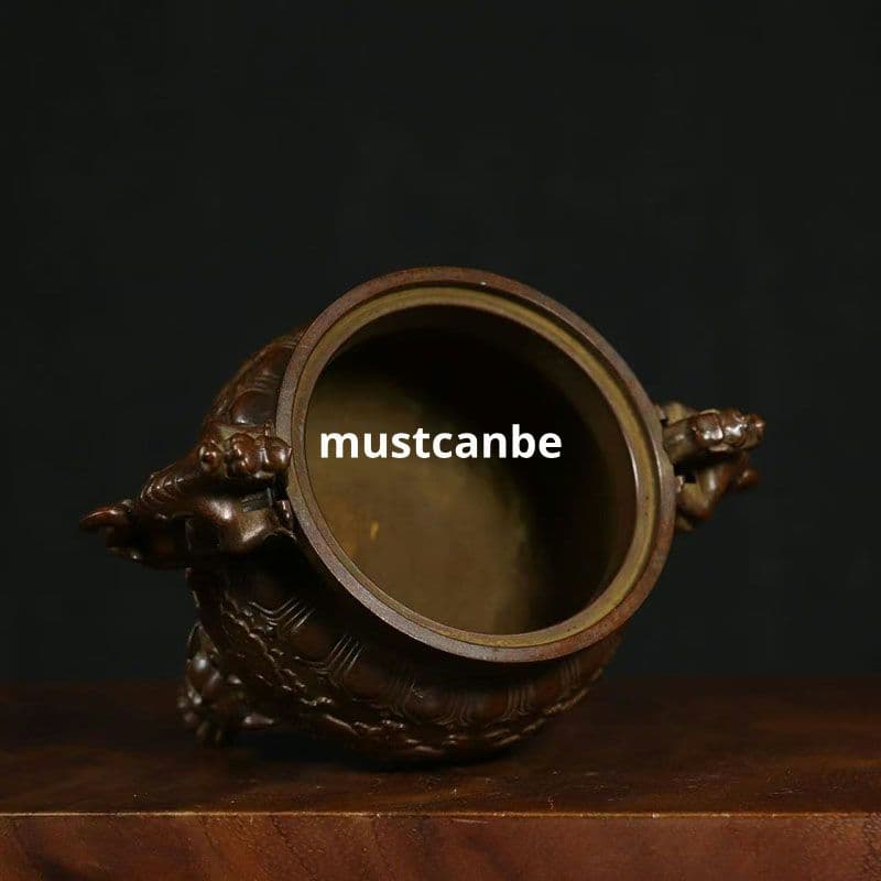 銅器 香炉 チ竜耳三足薫香炉 美品 縁起物 香道具 工芸品 置物