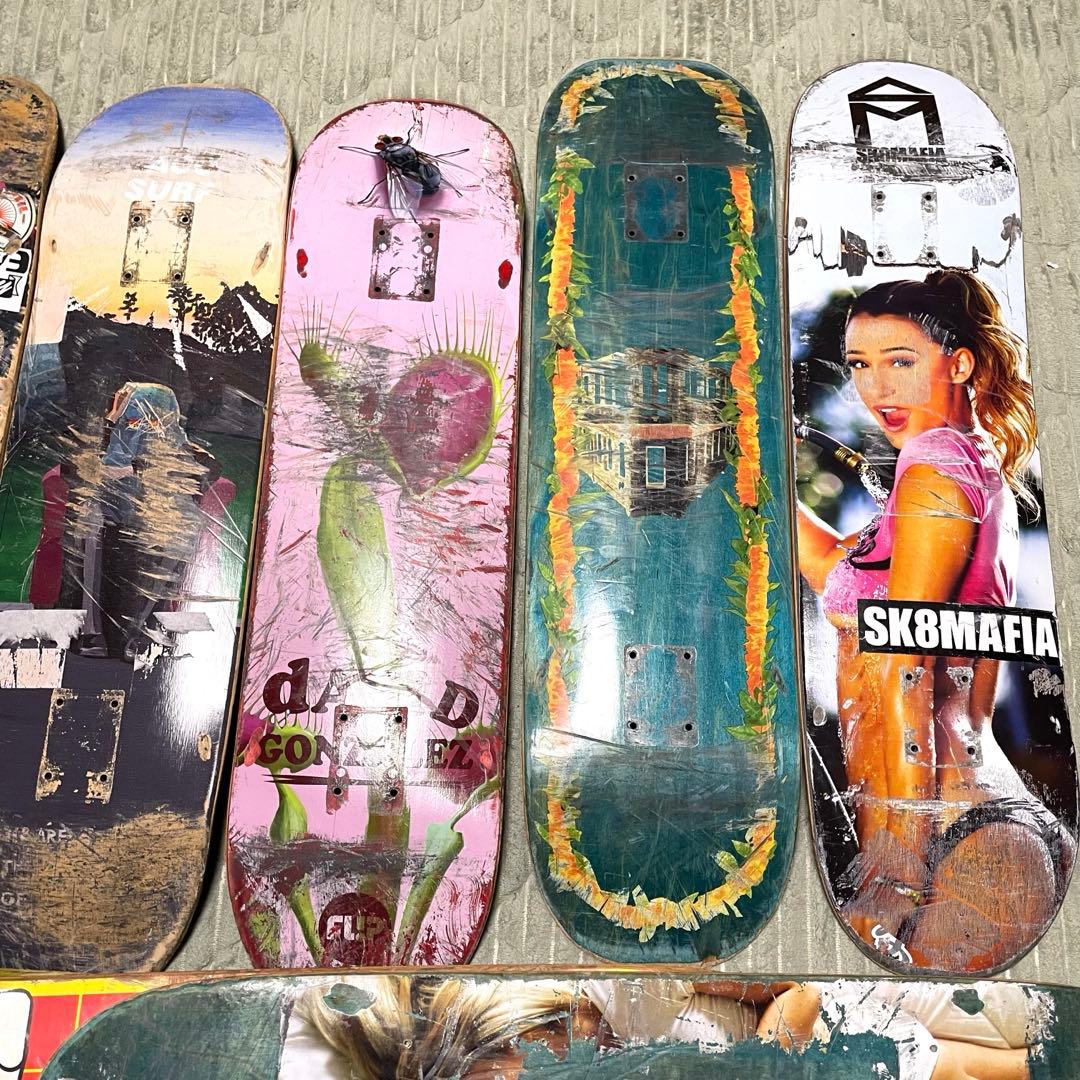 廃デッキ　15枚　オマケ付き　DIY まとめ売り　スケートボードデッキ　スケボー