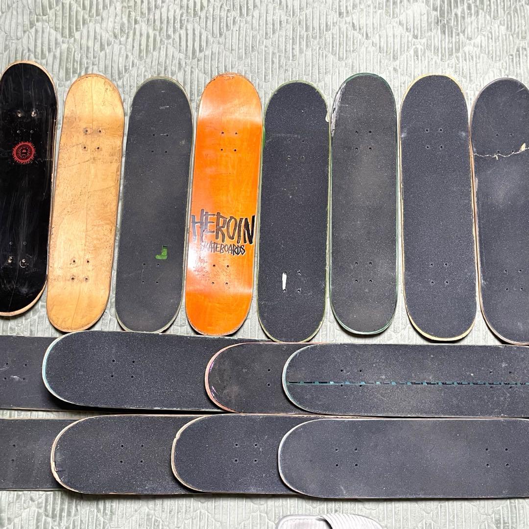 廃デッキ　15枚　オマケ付き　DIY まとめ売り　スケートボードデッキ　スケボー