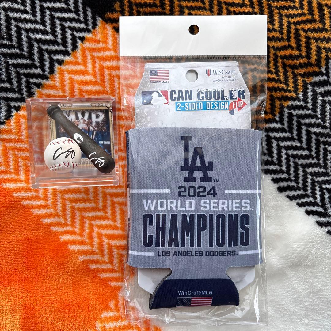 ドジャース 2024年ワールドシリーズチャンピオン 缶クーラー& ボール・バット
