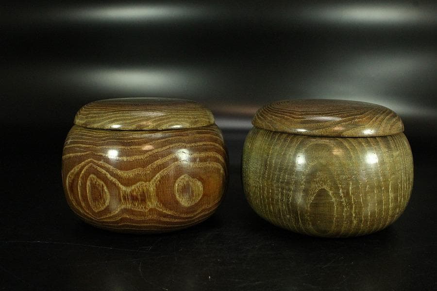 碁石 碁器 時代物 一対(K-YC403)