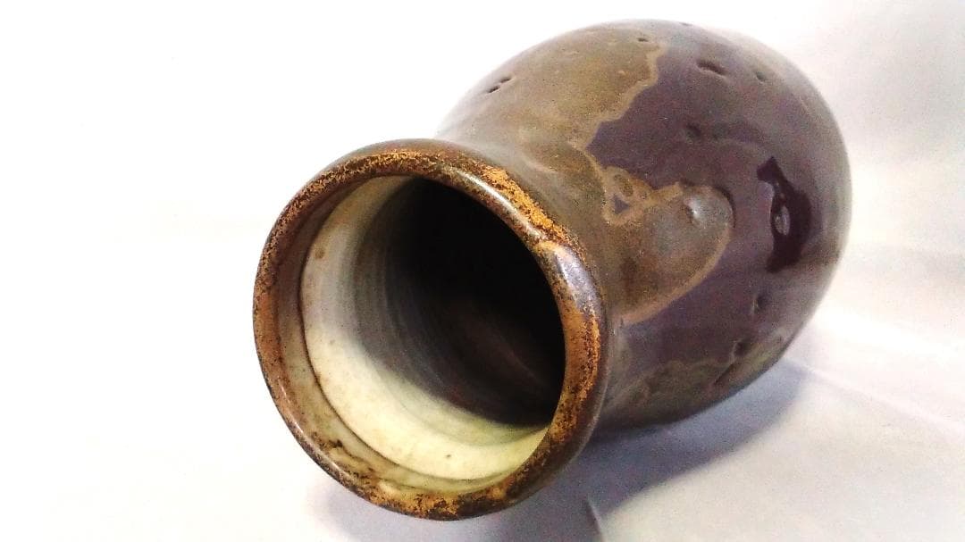 【 宮川香山 窯変釉双花生 】　真葛焼 　明治後期～昭和初期