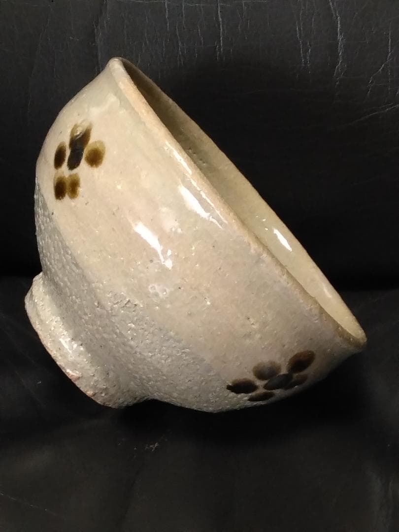 茶碗　人間国宝「浜田庄司」作　花打茶碗 共箱付　無傷完品　本物保証品です