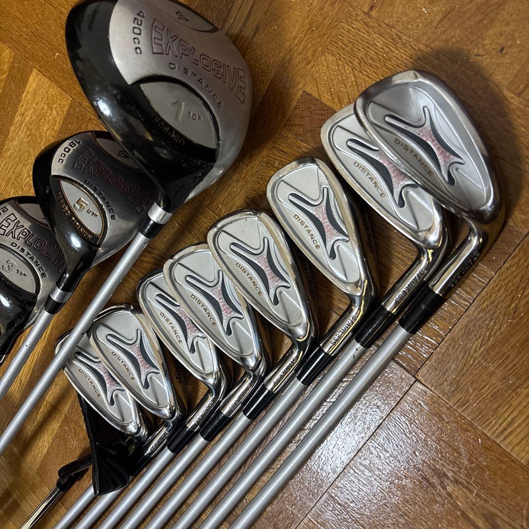 ネイビーとオレンジのチェック柄 ゴルフバッグ