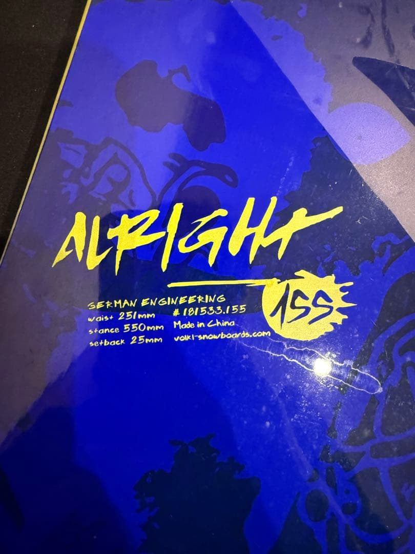 スノーボード VOLKL ALRIGHT 162cm