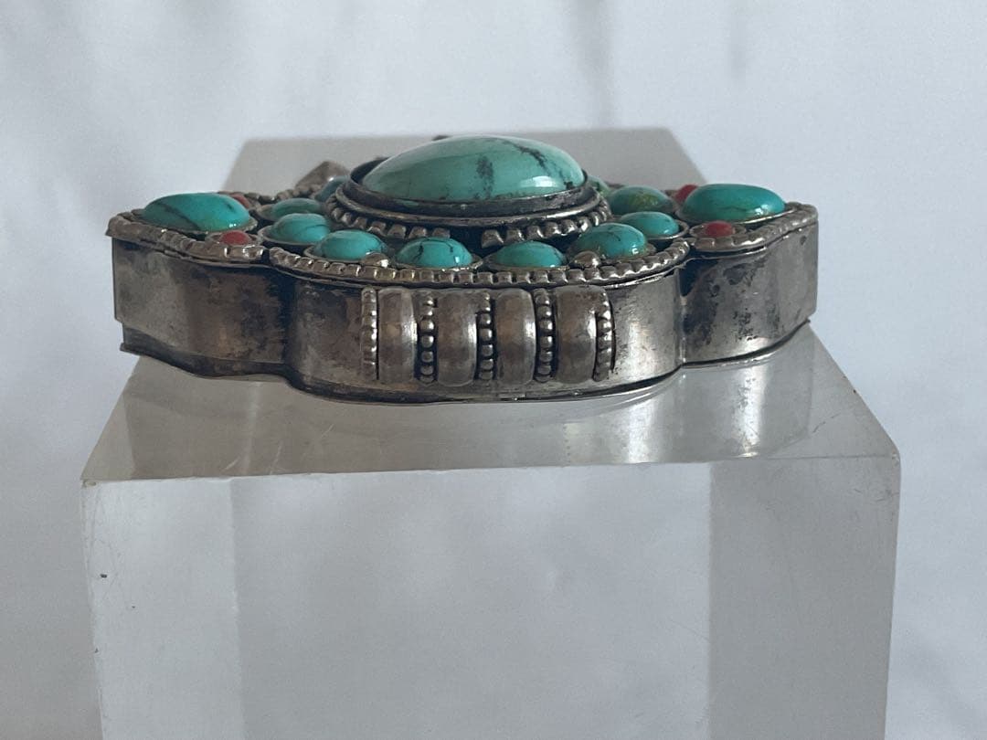 古いアフガニスタンSV伝統工芸「花のペンダントヘッド/経典入」①