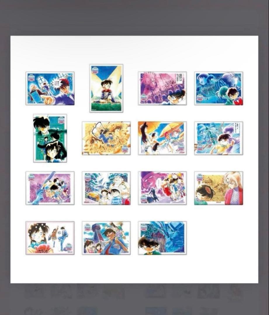 名探偵コナン 連載30周年記念カフェ スクエア缶バッジA・B コンプ／色紙 2枚