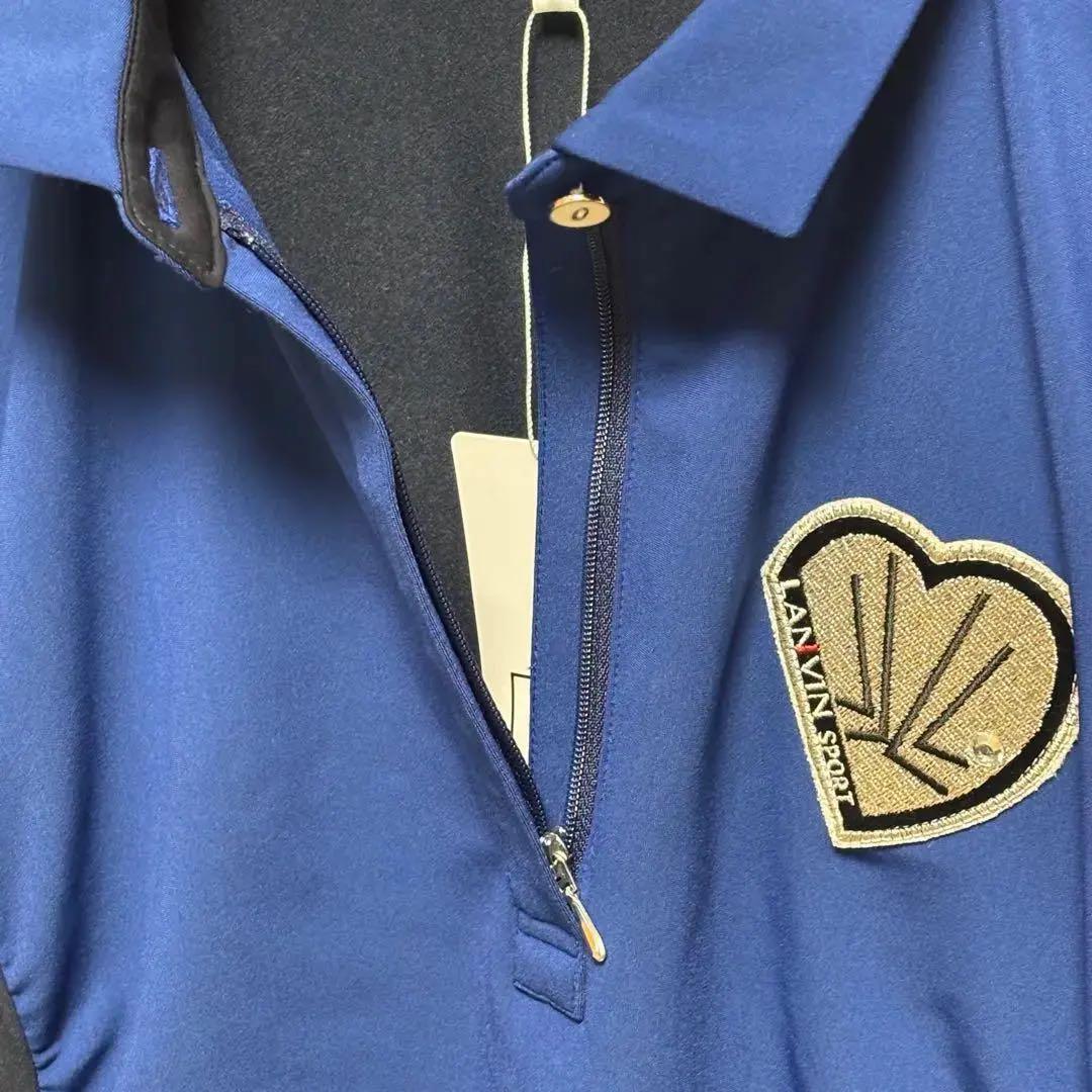 ランバンスポール　LANVIN SPORT ポロシャツ　長袖　ハーフジップ　M