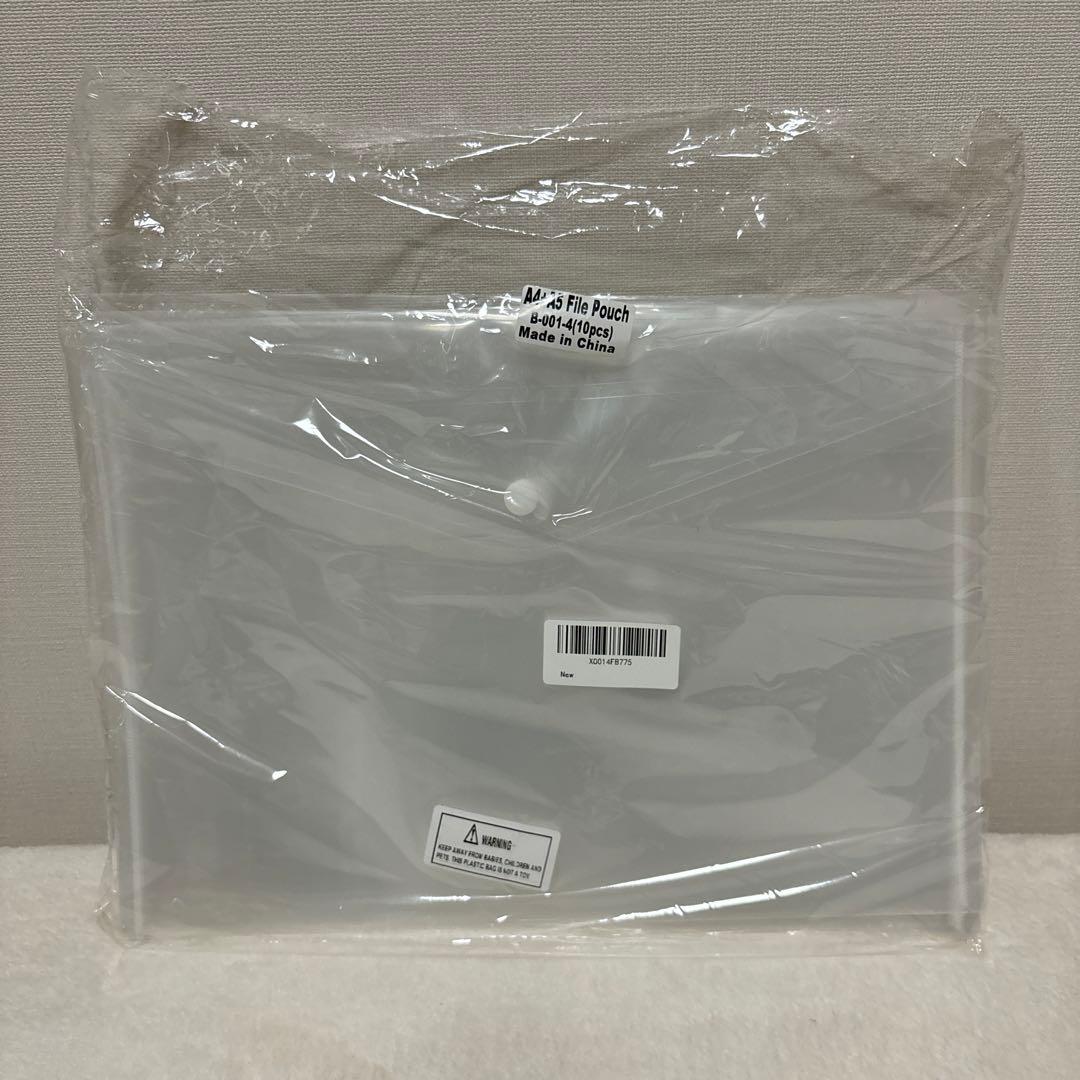A4 A5 クリアファイルポケット 10個 透明 ファイル ボタン付き