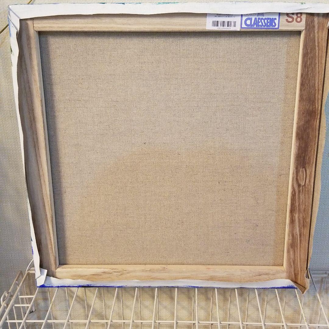 油絵　ボルボに乗る猫の家族