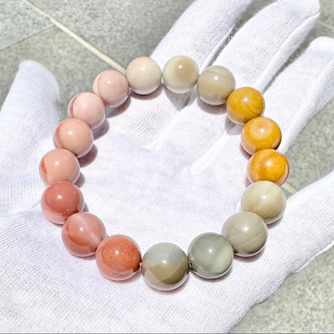 マルチカラーアラシャンメノウ　ブレスレット