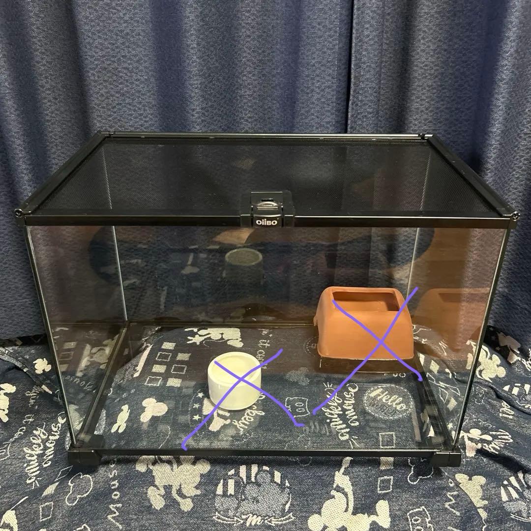 割引7600円★爬虫類３点セット！爬虫類ケージ&シェルターL&レプタイルカップS