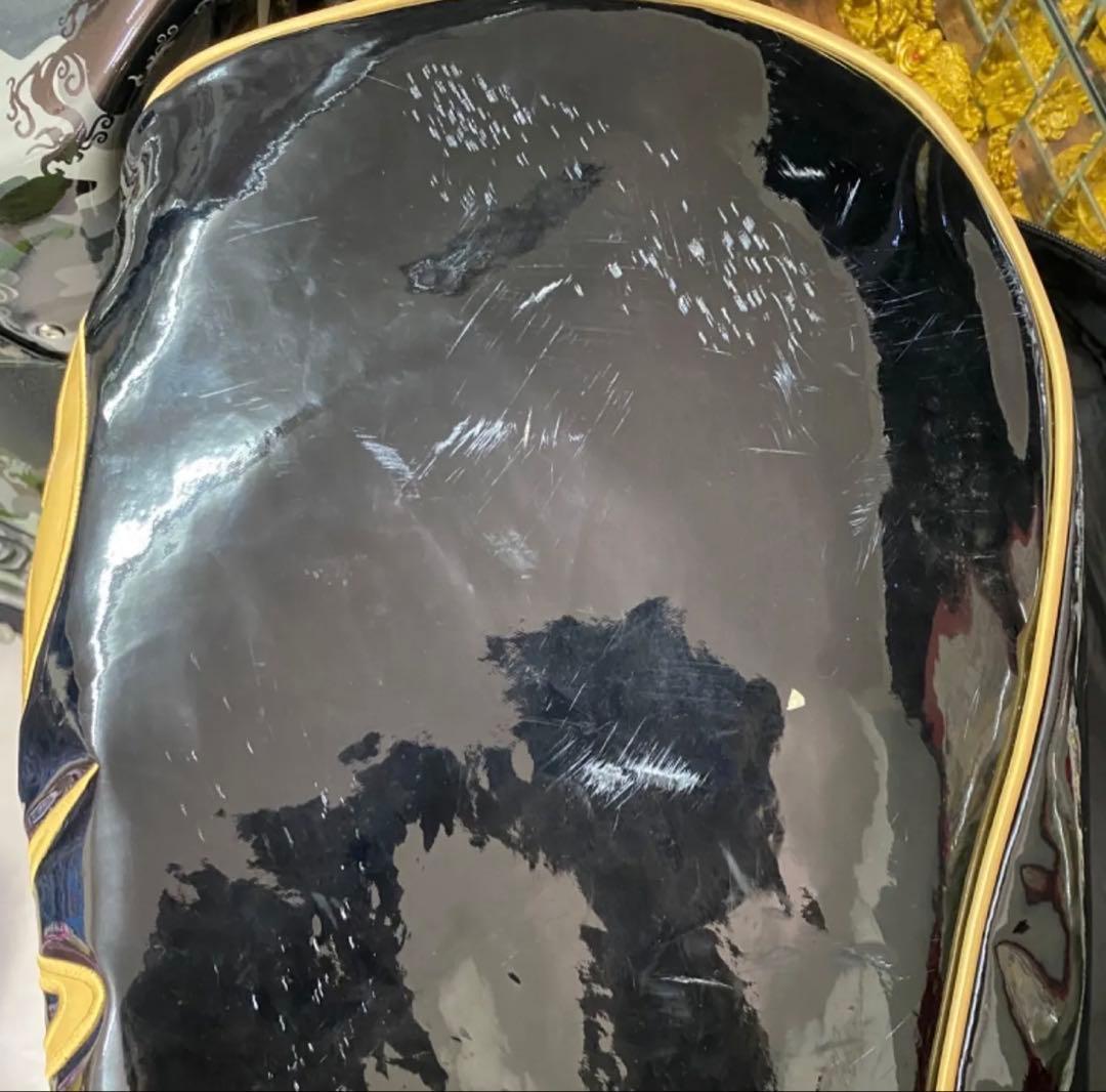 advisor ロゴ入 龍デザイン エナメルキャディバッグ 黒金 中古