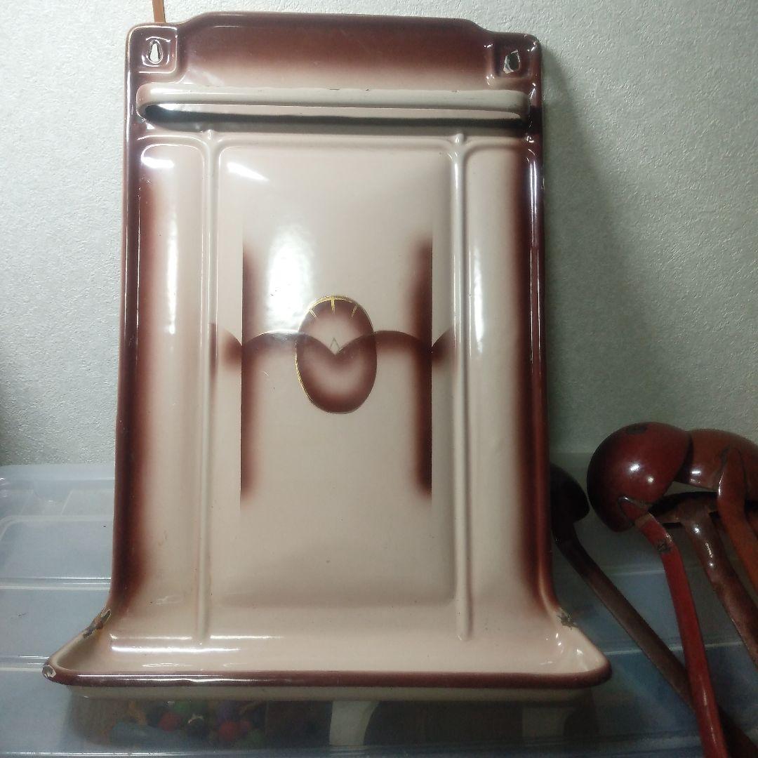 ドイツ雑貨　可愛い！！　ホーロー　レードル&レードルラック　ブラウンピンク