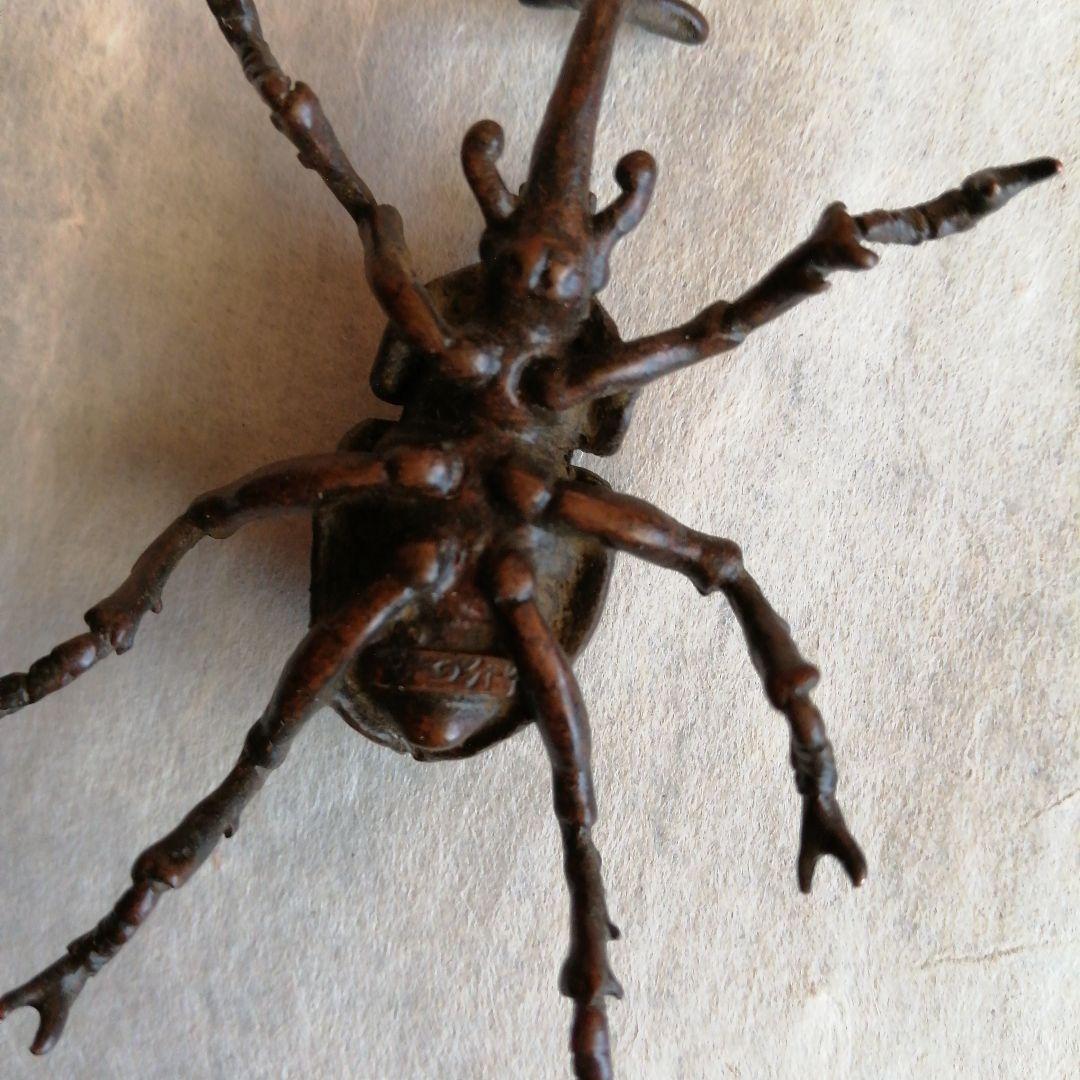 龍文堂安之介　銅製甲虫　3個　7cm