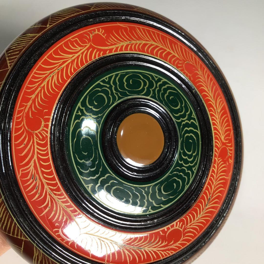 Ｎ３６９　棗　『道場宗廣作』『八幡宗豊　箱書』『独楽塗』『大棗』　共箱　茶道具