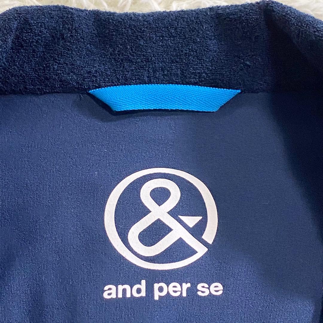 美品　and per se アンパシィ　テーラードジャケット　ネイビー　L 紺