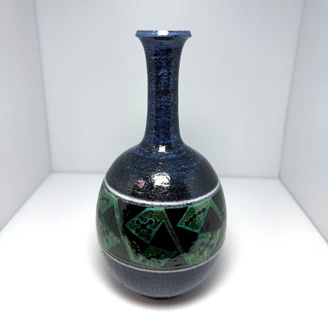 新品 九谷焼 松本佐一 花入 花瓶 名匠 伝統工芸 石川県指定無形文化財保持者