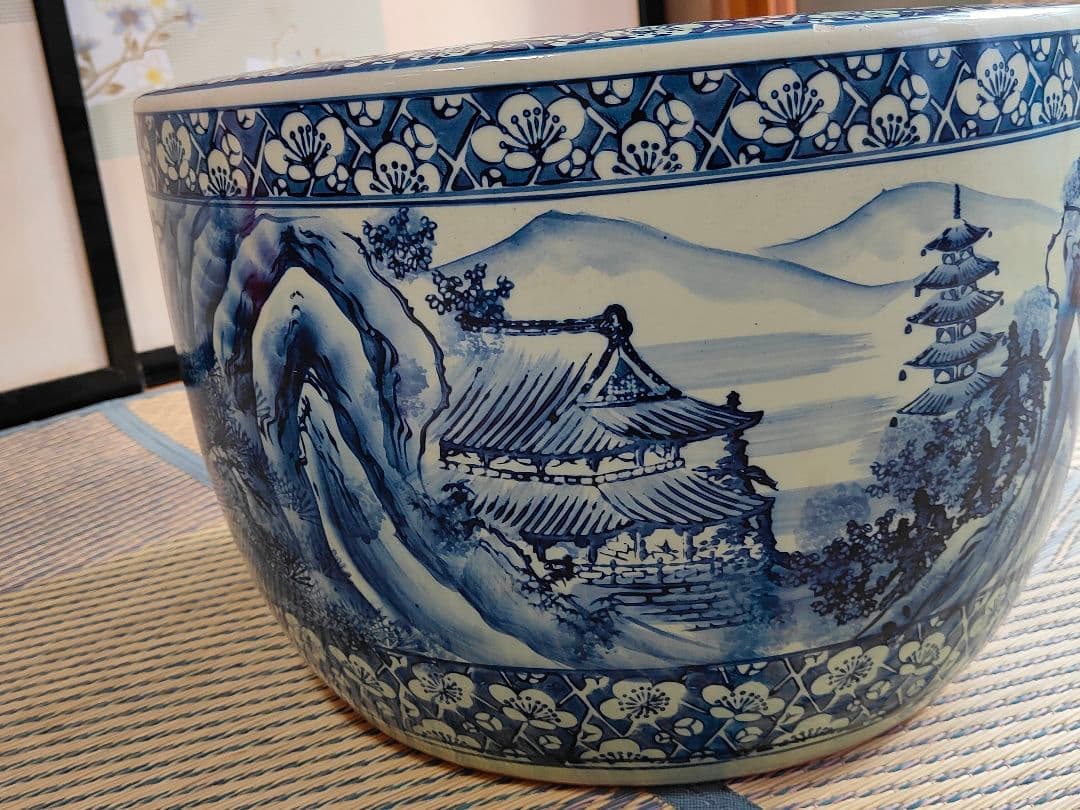 昭和レトロ 火鉢 常滑製 みや古焼 陶器 大きい火鉢　和風　中国風