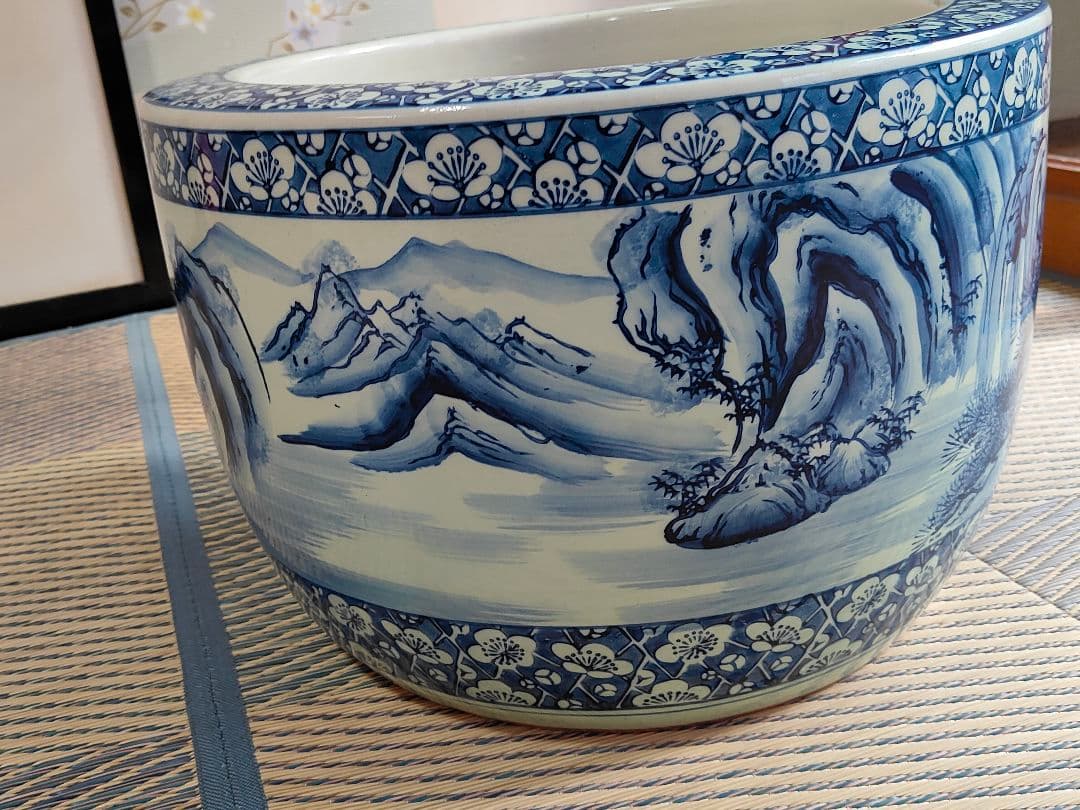 昭和レトロ 火鉢 常滑製 みや古焼 陶器 大きい火鉢　和風　中国風