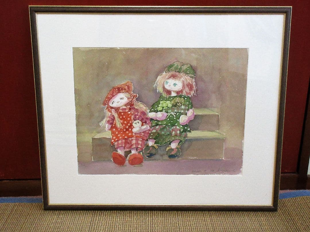 水彩画「可愛い人形」