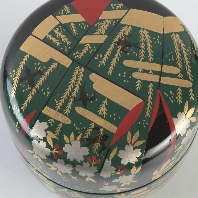 茶道具　加賀蒔絵師　岩倉利慶作　即中斎好写　誰袖蒔絵　中棗　共箱　V　9728