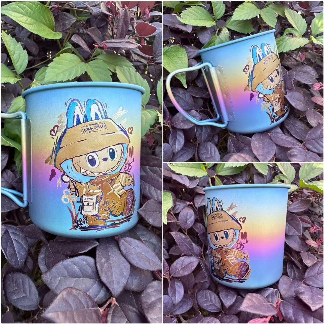 スノーピーク チタンマグ 300 カスタム 陽極酸化 刻印 Labubu風