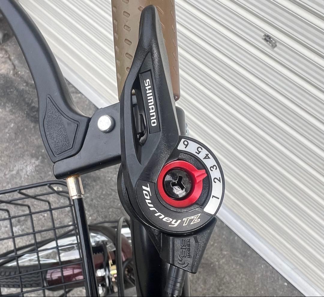 20インチ折りたたみ自転車 シマノ ブラウン 折り畳み 自転車