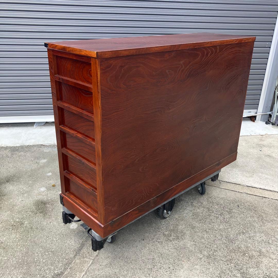 仙台箪笥 伊達箪笥 漆塗り 6段13杯 引き出し 和箪笥 帳場箪笥 サイドボード