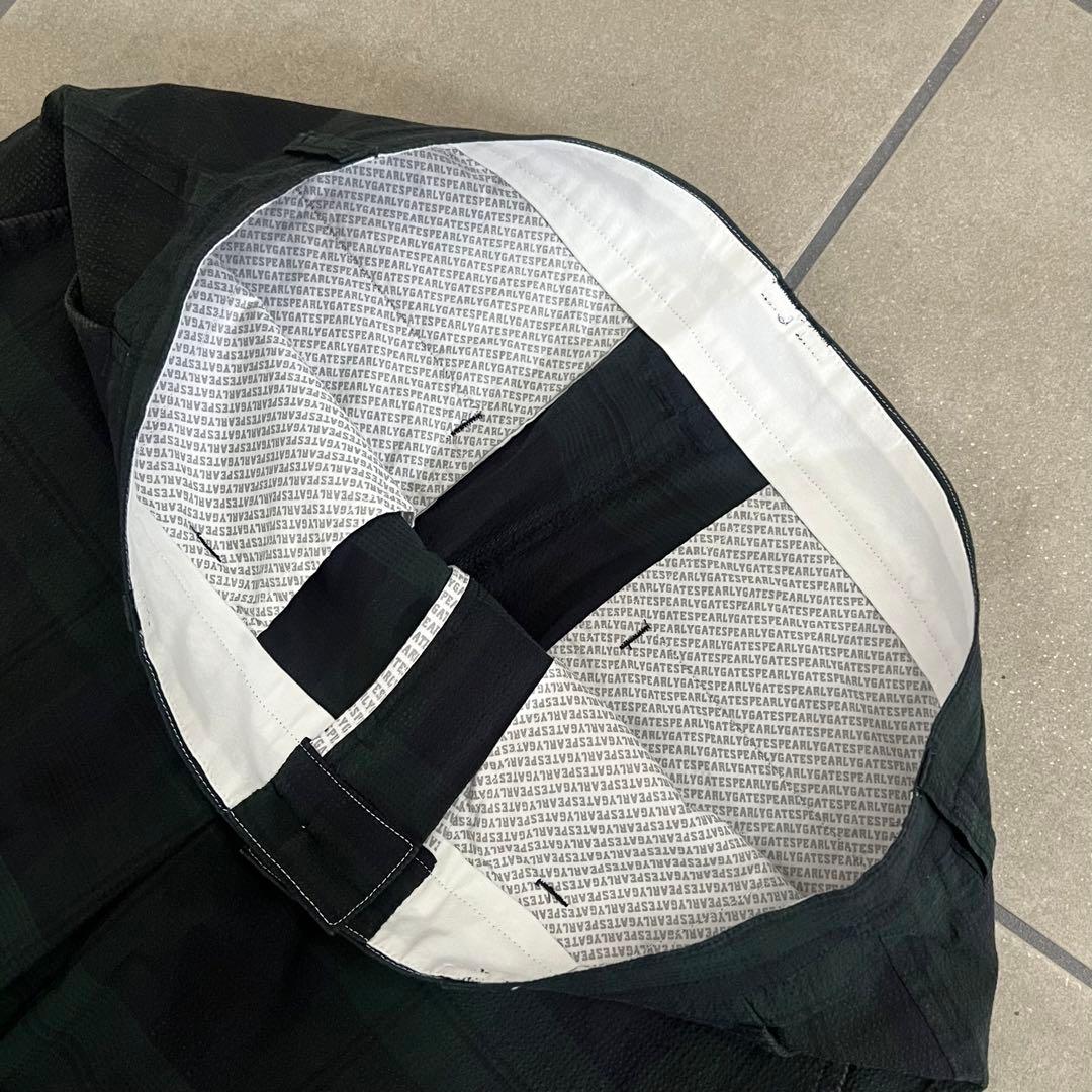 Pearly gates パーリーゲイツ　チェック　ハーフパンツ　メンズ　緑　L