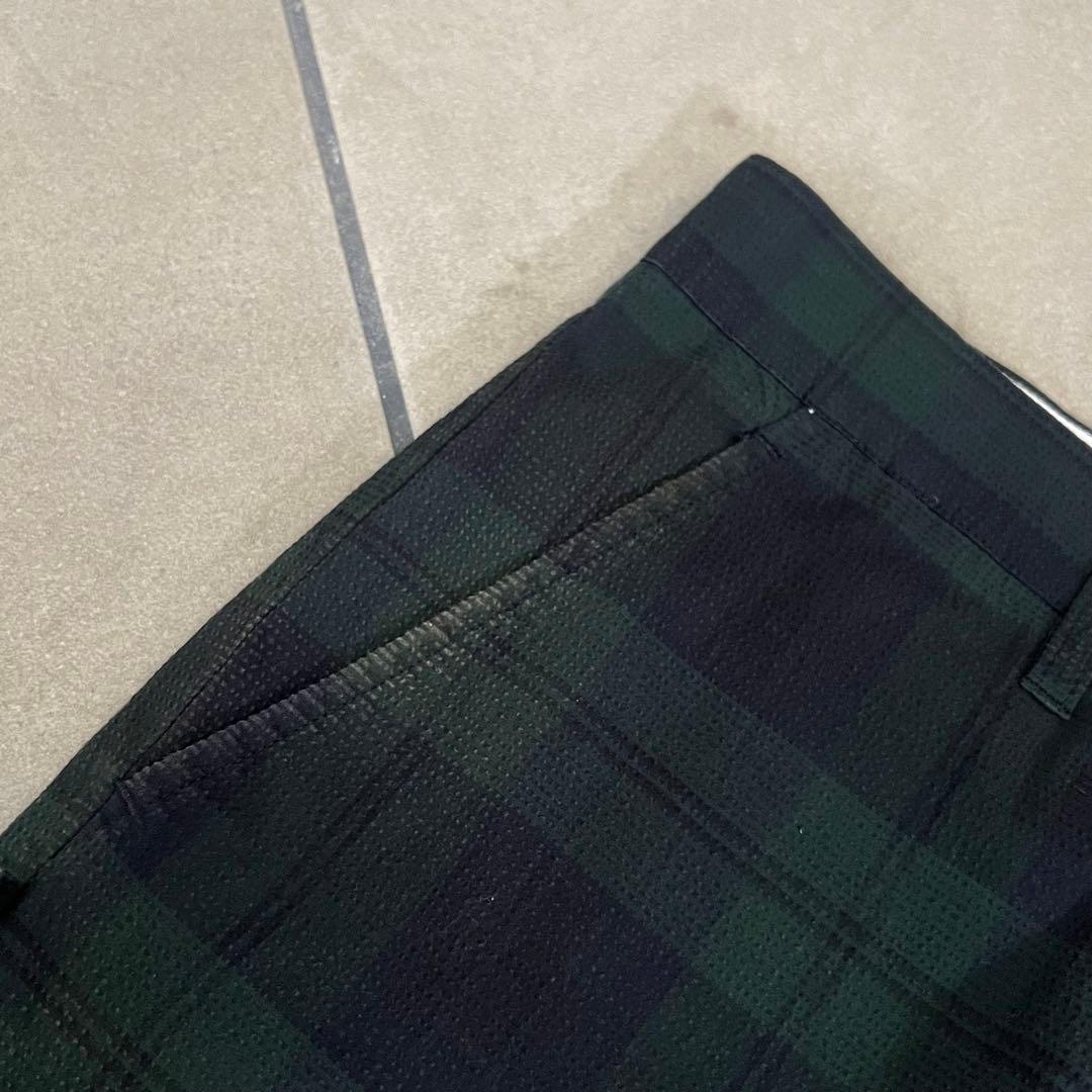 Pearly gates パーリーゲイツ　チェック　ハーフパンツ　メンズ　緑　L