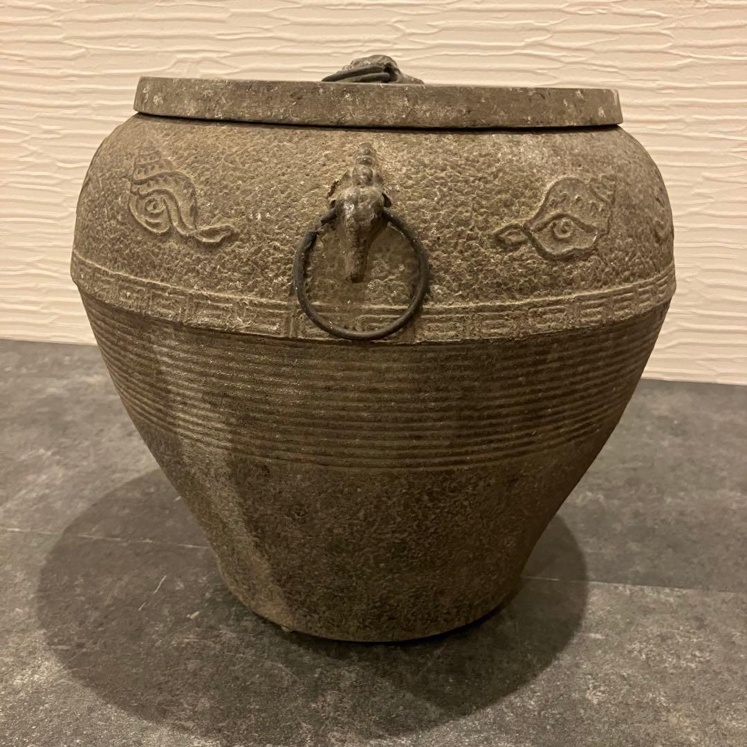 【売却済み】炭壺　鉄瓶　２点セット