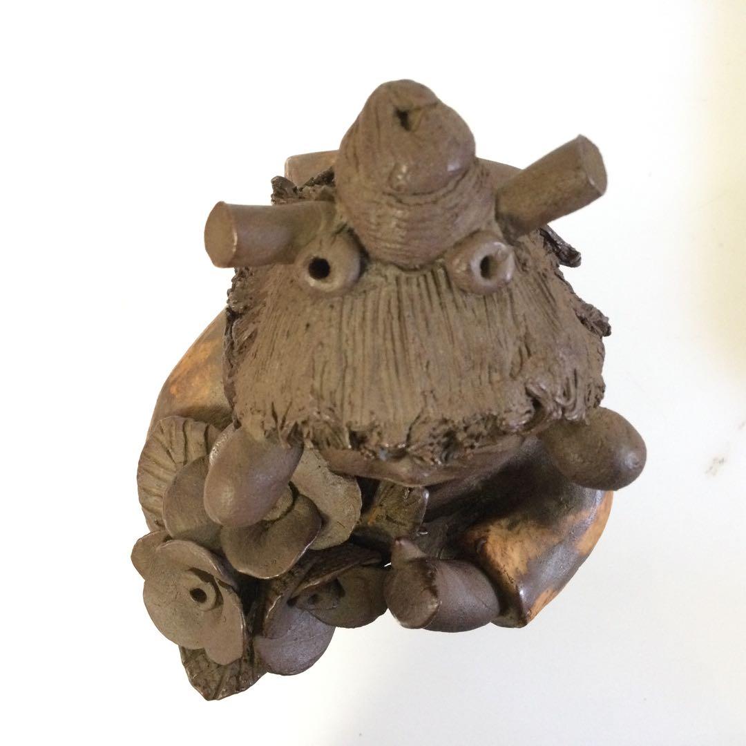 砥部焼 青芳人形『花を抱く少女』森元青芳作 珍品 M