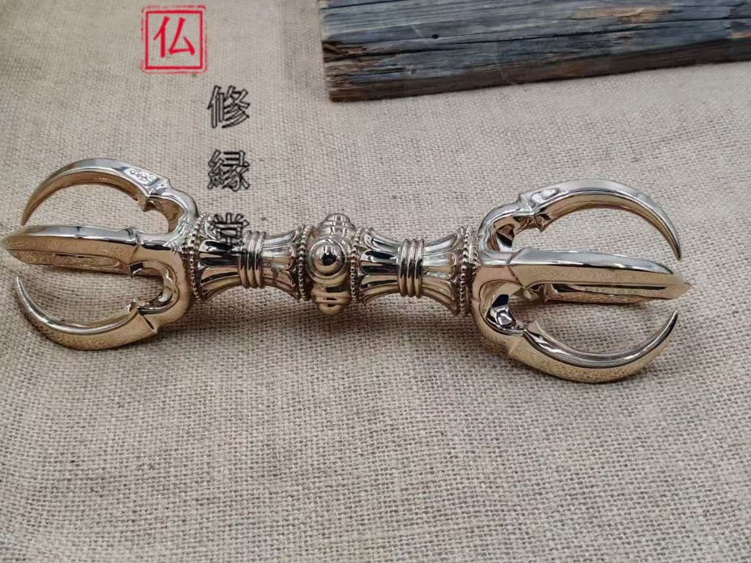 【修縁堂】飛行です五鈷杵 金剛杵 真鍮製 密教法具 真言宗