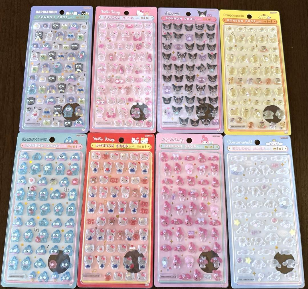 国内正規品　サンリオ　ボンボンドロップシールミニ　8種類　コンプリート