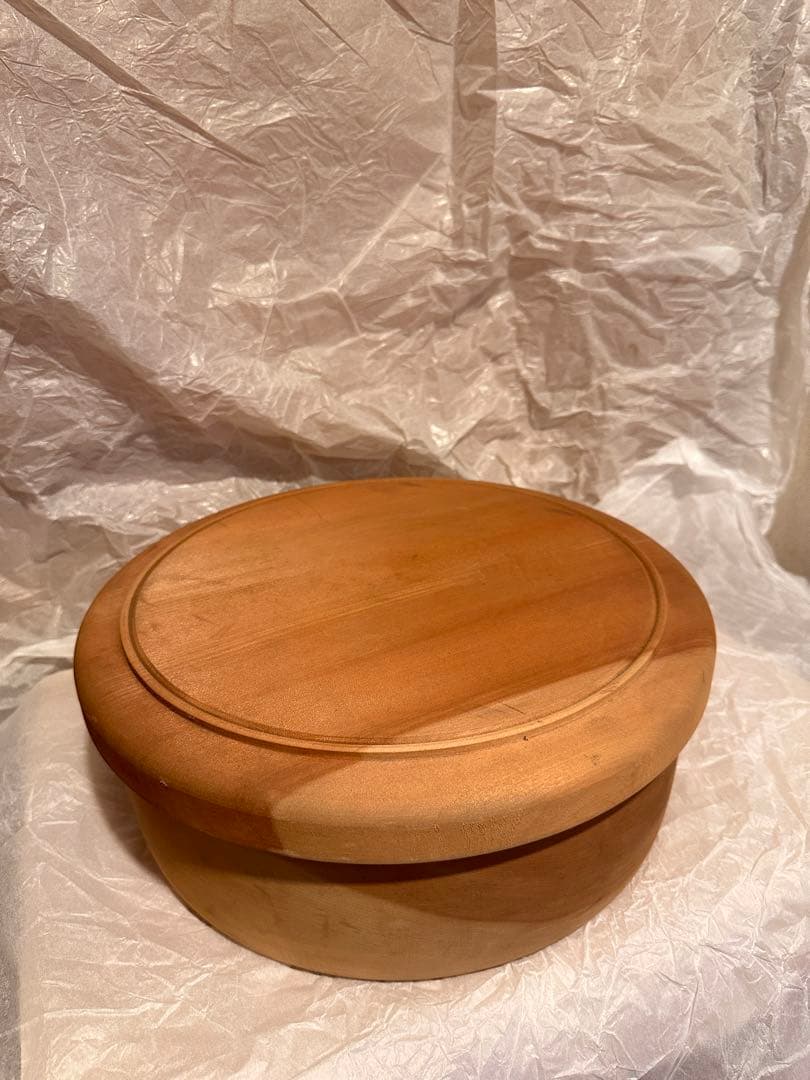 鎌倉彫　桂材　茶櫃木地