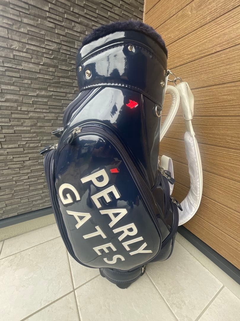 PEARLY GATES ゴルフバッグ エナメル ネイビー