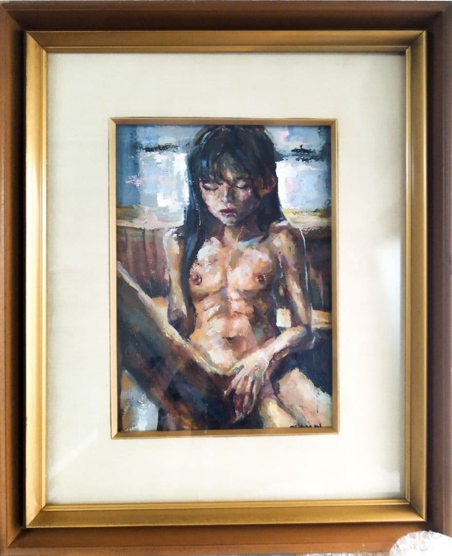 『沈黙に溶ける息づかい』 油彩画 F4 一点物 原画 インテリア アート